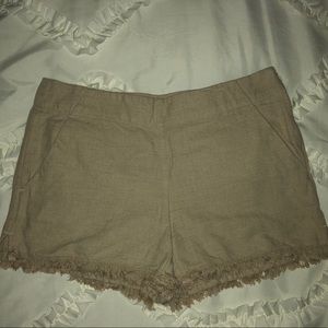 Loft high waisted fringe shorts with pockets